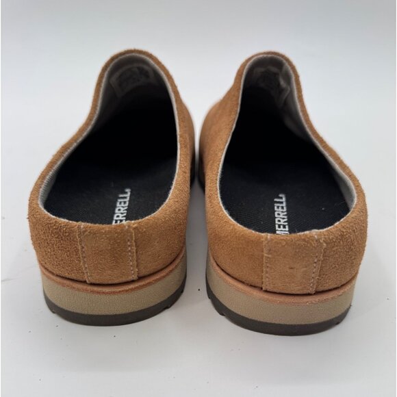 Merrell Suede Juno Slip-On Clogs Womens Size 8 Light Brown Comfort Casual Shoe - Picture 4 of 8